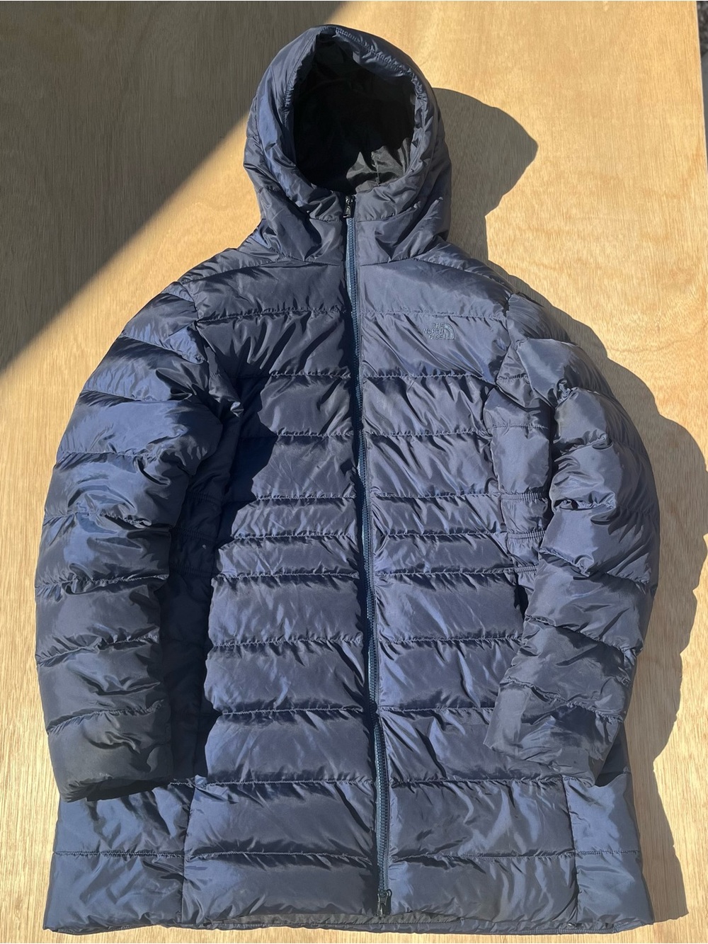 Womens Columbia 550 Down Hooded Puffer Parka Jacket Coat Blue